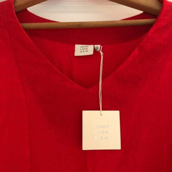 GOOD LUCK GEM V-Neck Ruffle Sleeve Dress - Picture 2 of 9